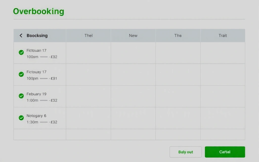 Digital calendar showing no overlapping bookings, symbolizing overbooking prevention