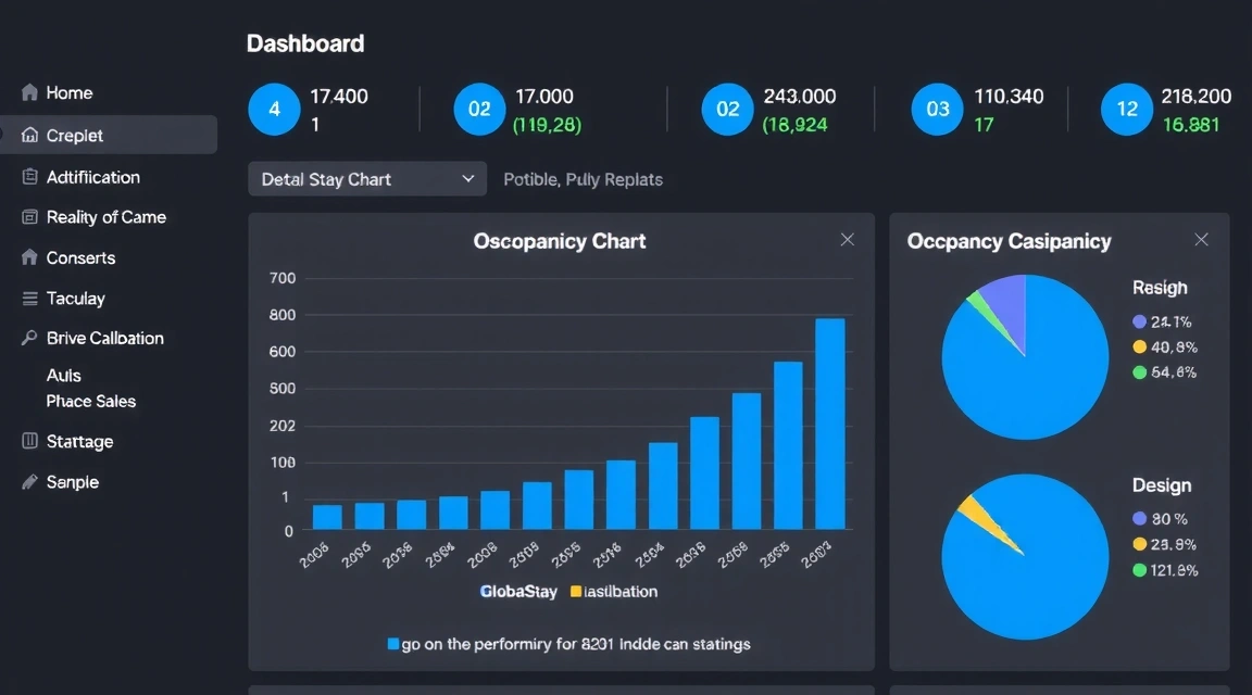 Screenshot of GlobalStay PMS dashboard with occupancy chart