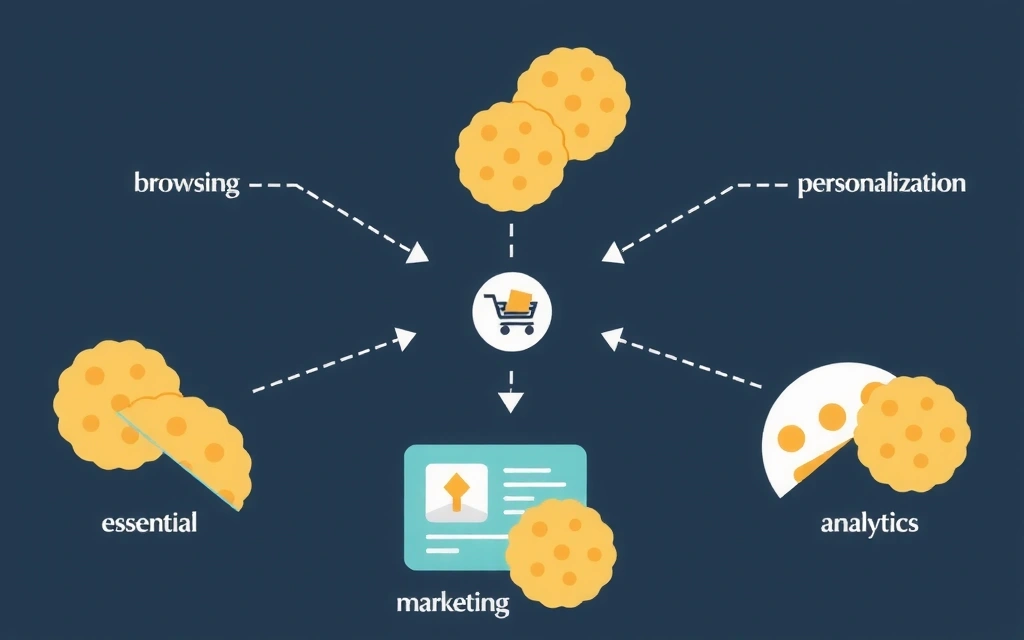 Illustration of various types of cookies and their uses