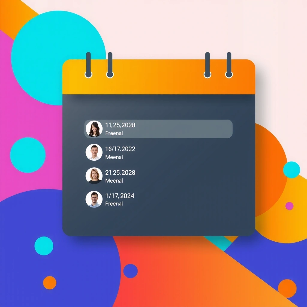 Illustration of a calendar with booking entries