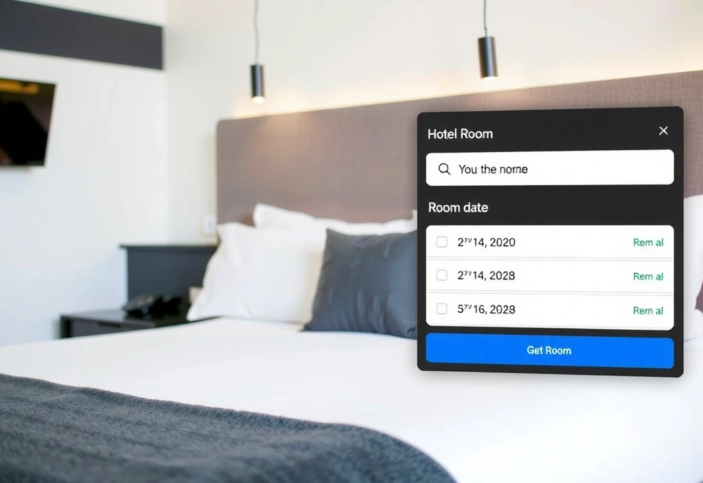 Screenshot of an online booking engine interface