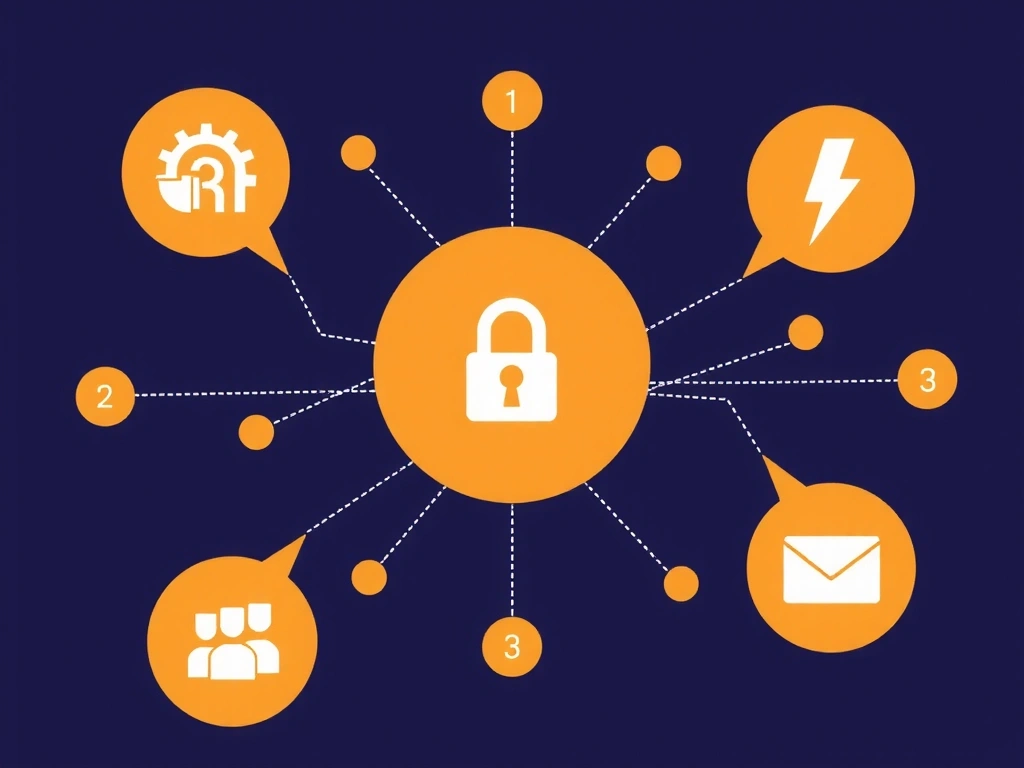 Abstract visualization of data sharing, showing secure connections between entities