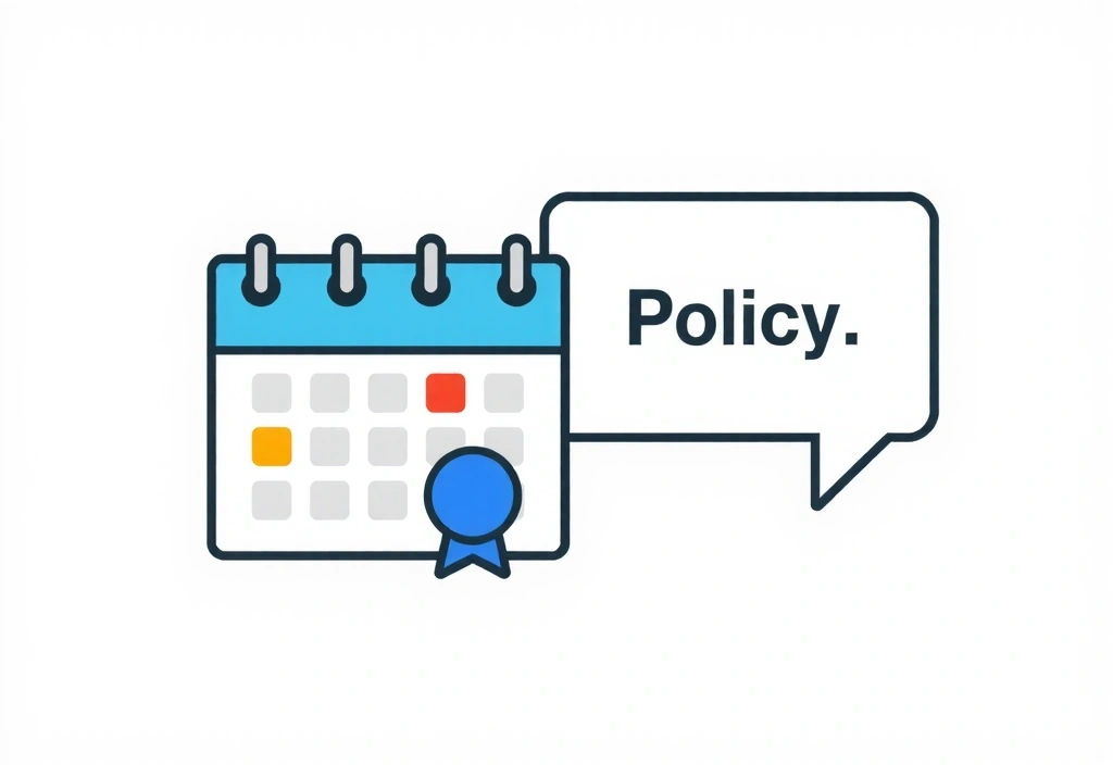 Calendar icon with a notification bell, symbolizing policy updates